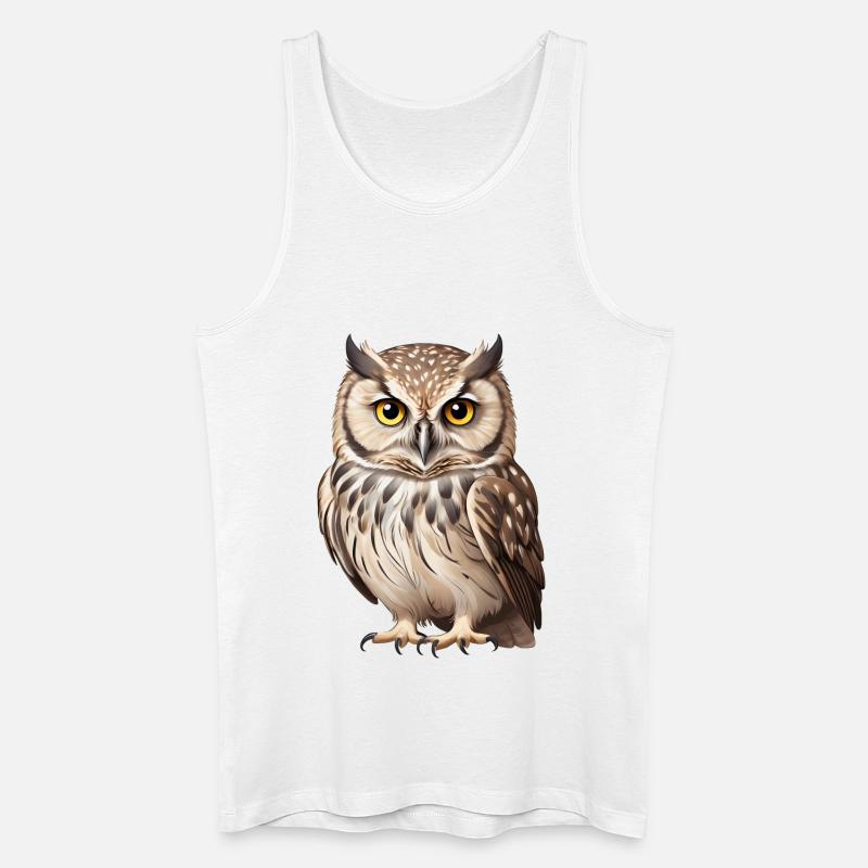 Junge braune Eule - Männer Bio Tank Top - Weiß