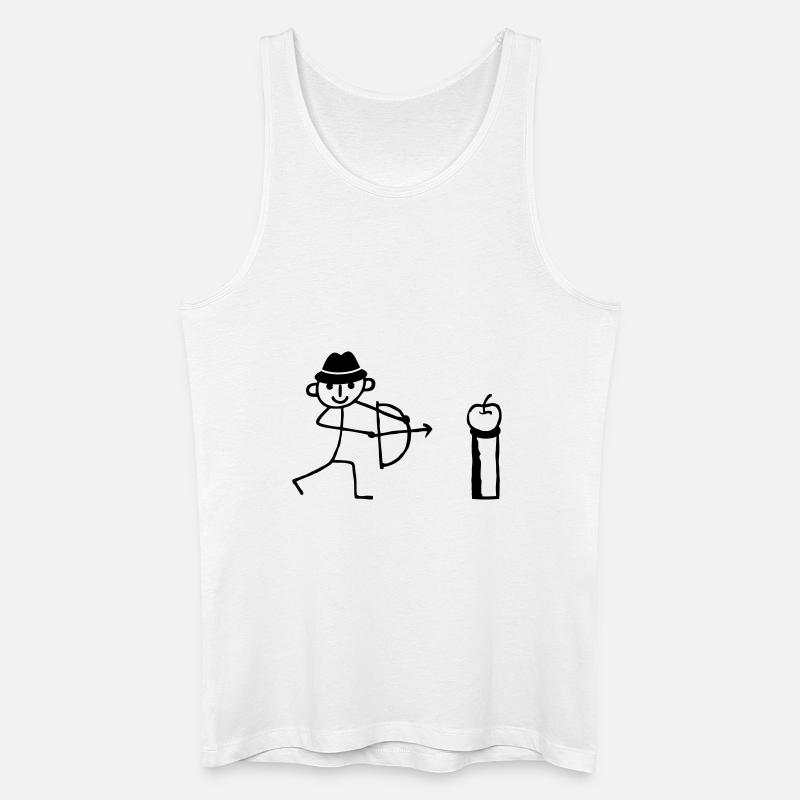 Strichmännchen Bogenschießen - Männer Bio Tank Top - Weiß