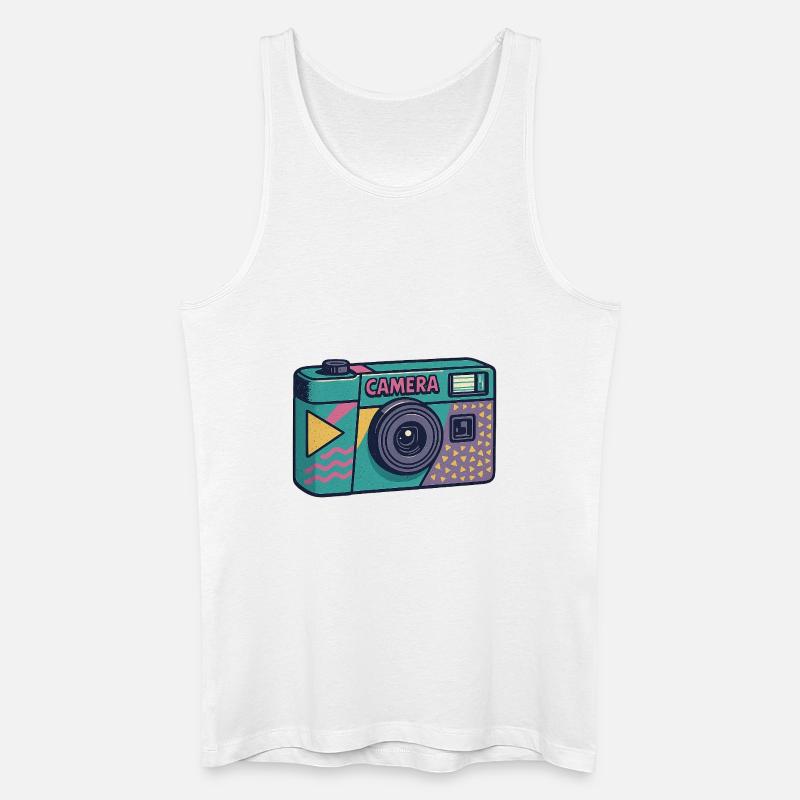 Millennial Retro Kamera - Männer Bio Tank Top - Weiß