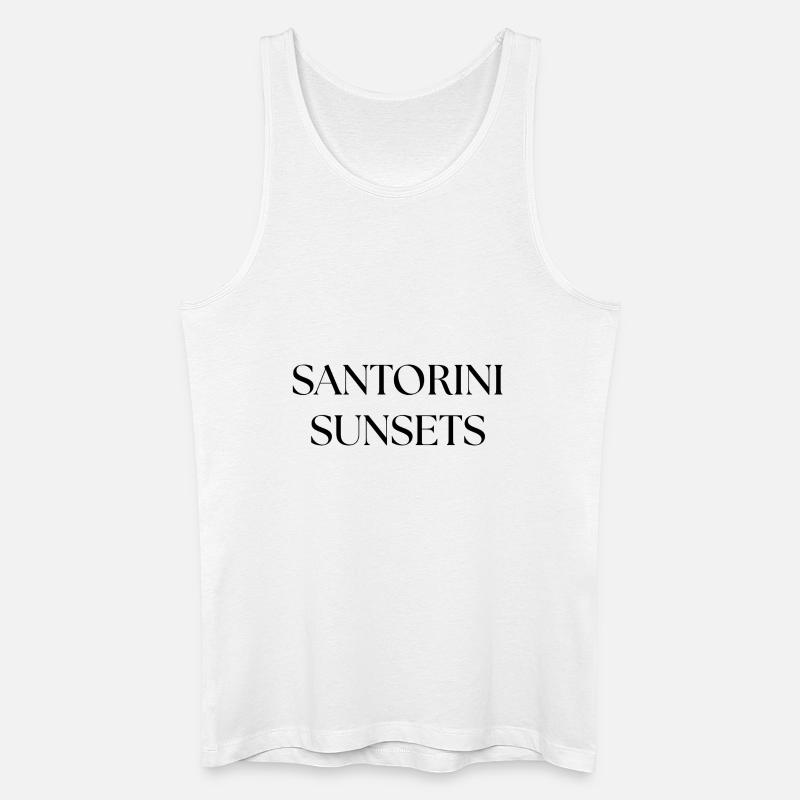 SANTORINI SUNSETS - Männer Bio Tank Top - Weiß