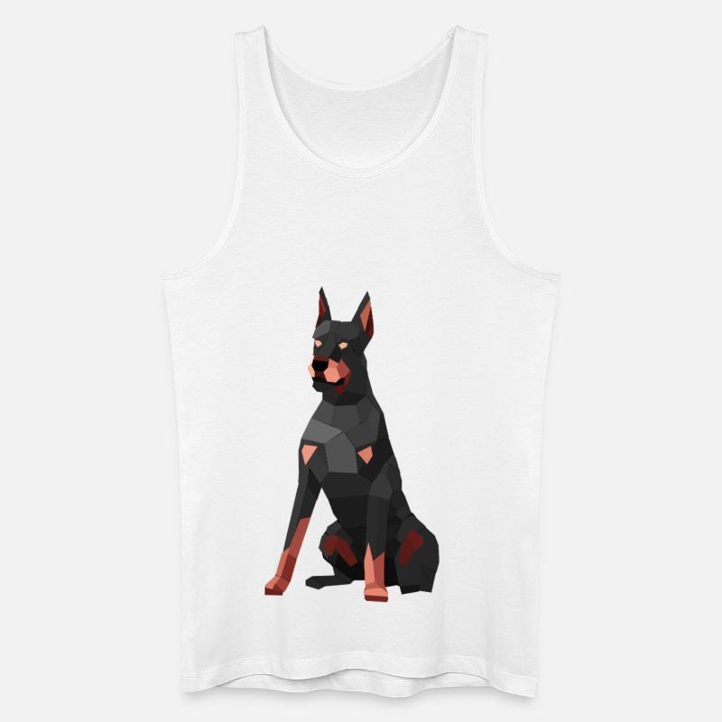 Moderner Dobermann – Low-Poly-Kunst - Männer Bio Tank Top - Weiß