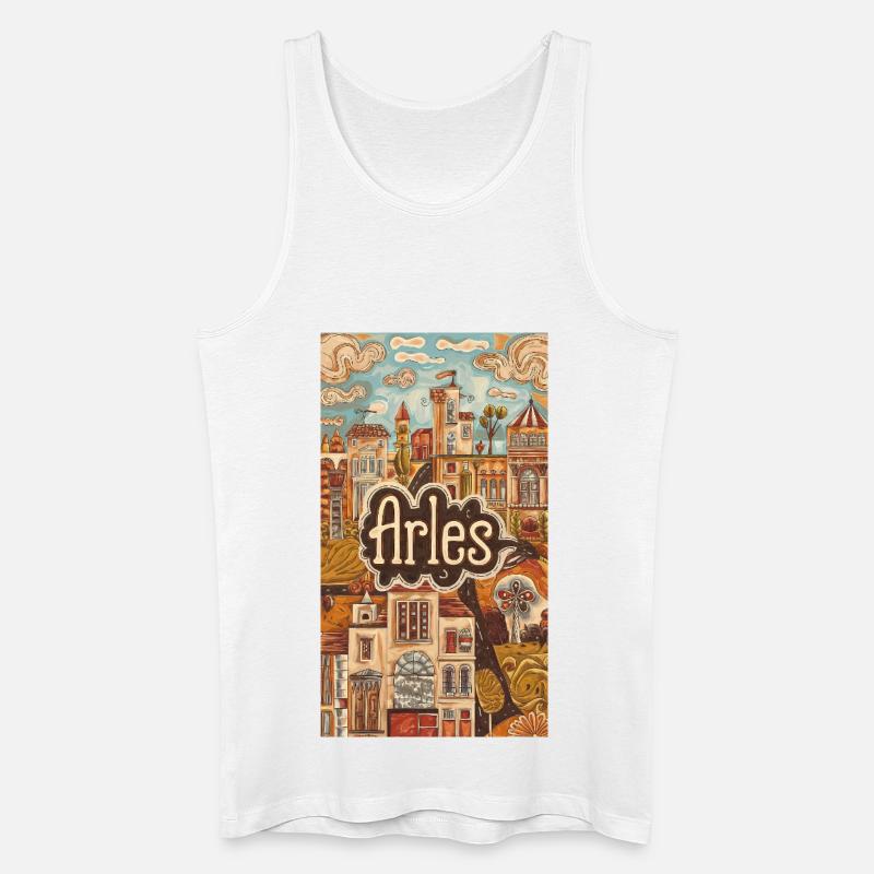 Arles Stadtbild Traumlandschaft - Männer Bio Tank Top - Weiß