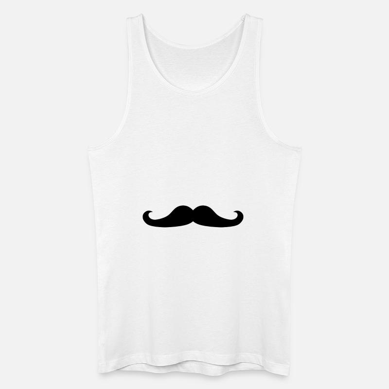 schwarzer Schnurrbart - Männer Bio Tank Top - Weiß