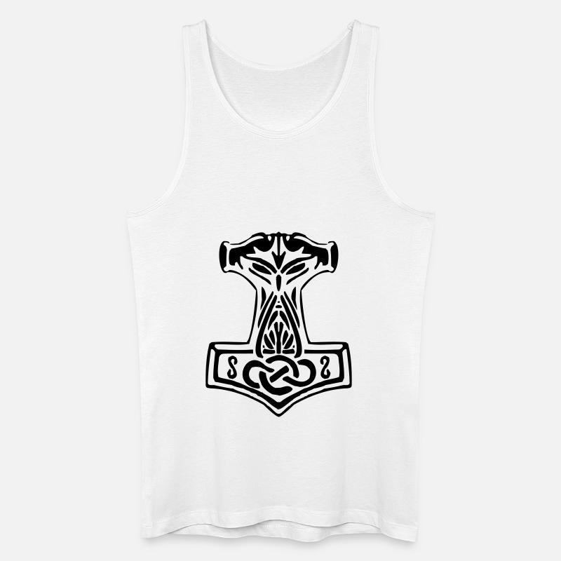 Mjoelnir 01 - Thorshammer - Männer Bio Tank Top - Weiß