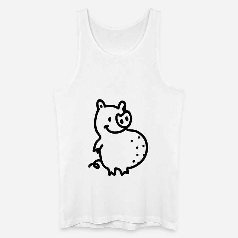 Dicke Sau - Line - Männer Bio Tank Top - Weiß