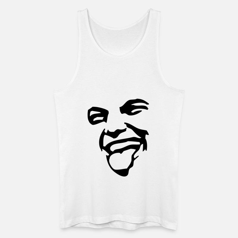 Gesichts - Männer Bio Tank Top - Weiß