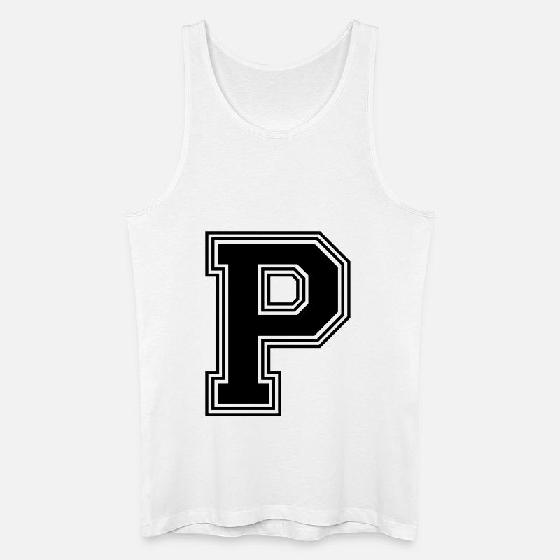P_Buchstabe_P_(w31) - Männer Bio Tank Top - Weiß