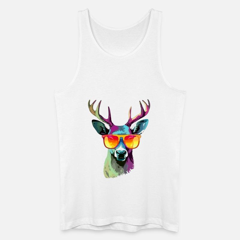Jack das bebrillte Reh - Männer Bio Tank Top - Weiß