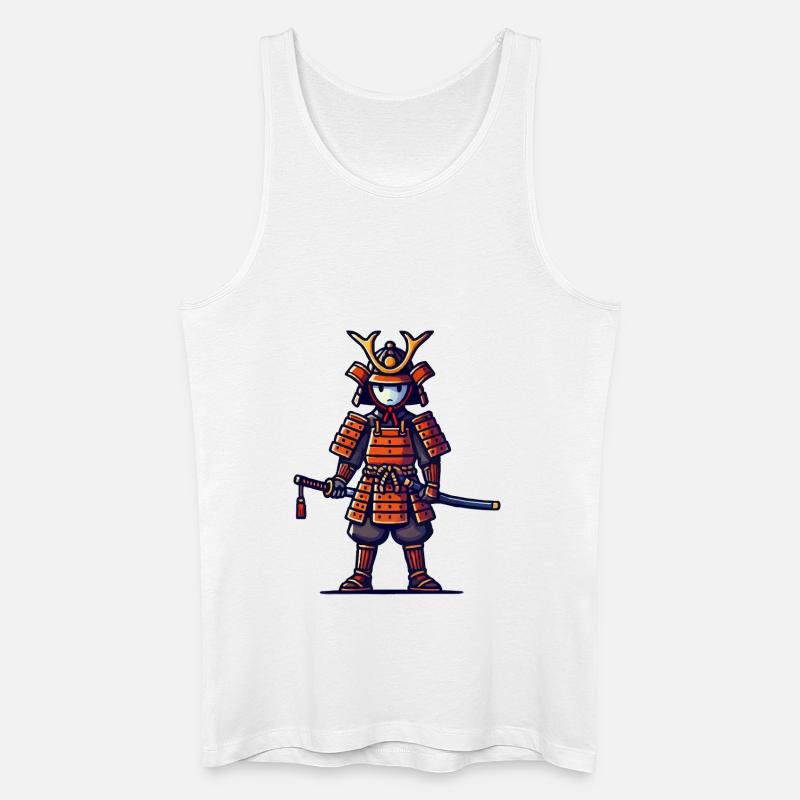 Samurai Comic - Männer Bio Tank Top - Weiß