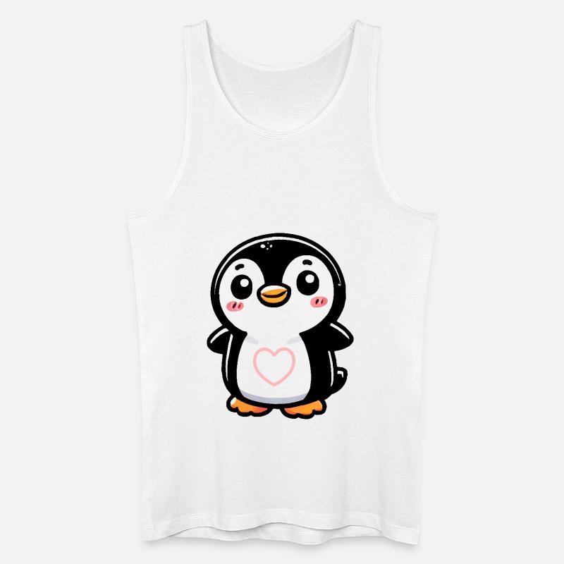 pinguin comic heart - Männer Bio Tank Top - Weiß