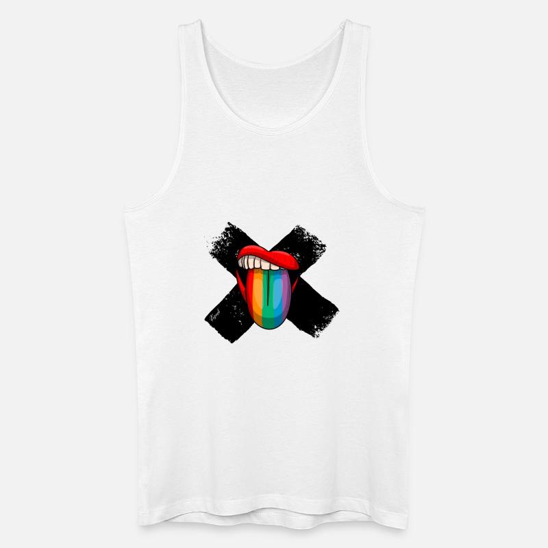 Zungeraus Statement - Männer Bio Tank Top - Weiß