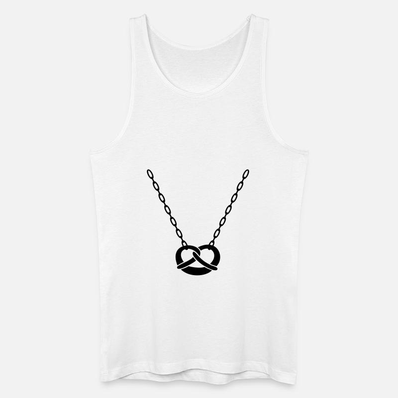 Kette mit Brezel - Männer Bio Tank Top - Weiß