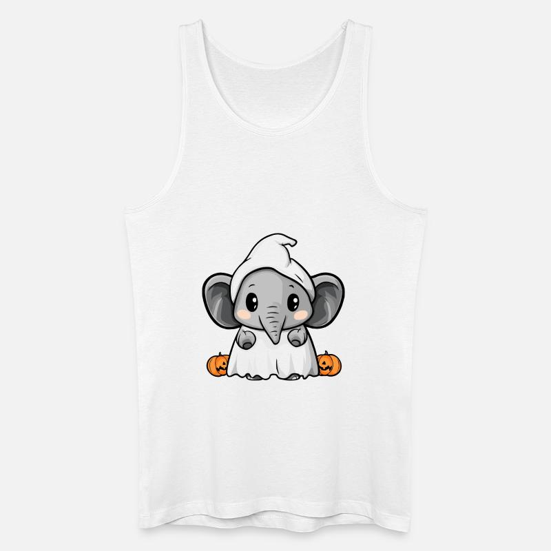 Elefant Halloween Comic Geist - Männer Bio Tank Top - Weiß