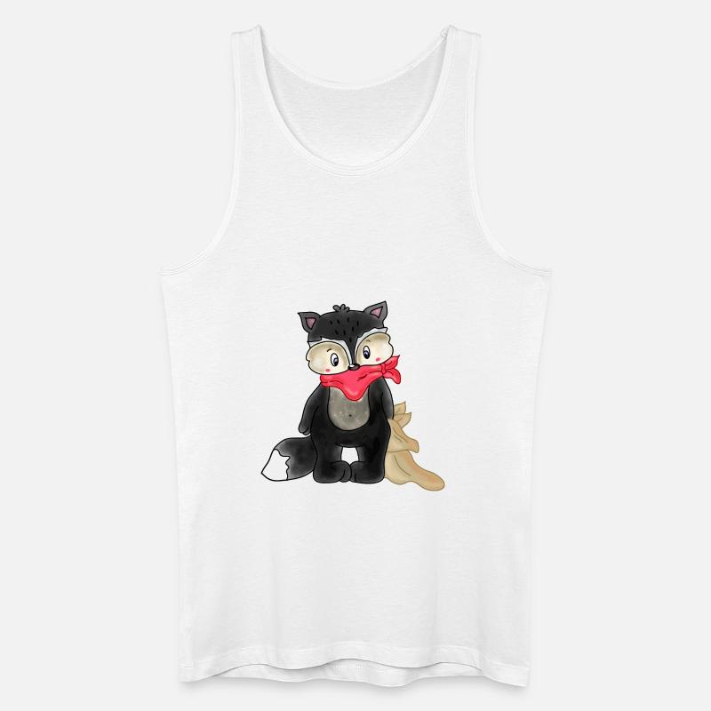 Waschbär mit Schnuffeltuch - Männer Bio Tank Top - Weiß