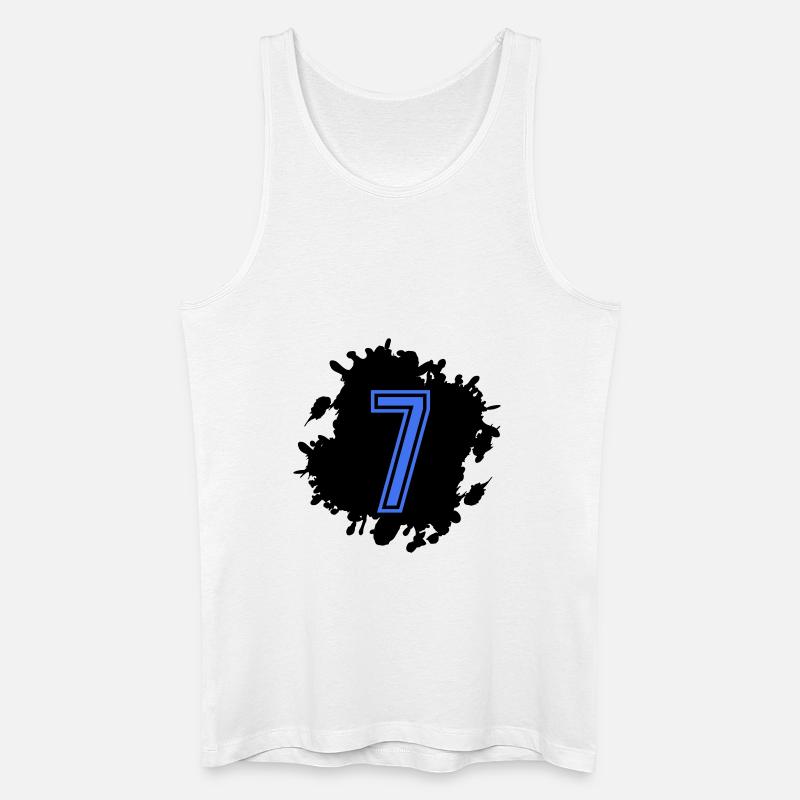 fleck 7 - Männer Bio Tank Top - Weiß