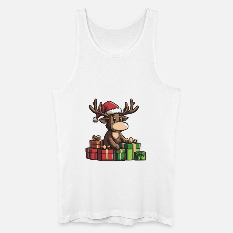 Elch Weihnachten Comic Geschenke - Männer Bio Tank Top - Weiß