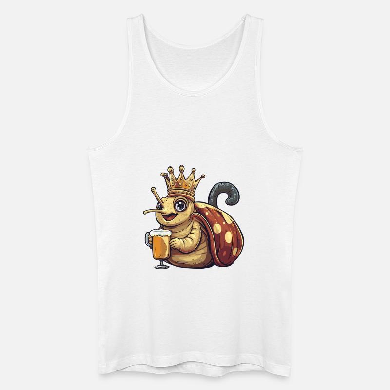 Schnecke Bier Lustig - Männer Bio Tank Top - Weiß