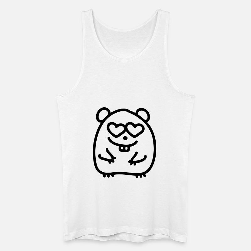 Verliebter Hamster - Line - Männer Bio Tank Top - Weiß