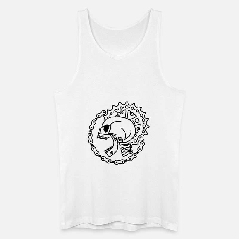 Skull Chain Punk - Black - Männer Bio Tank Top - Weiß