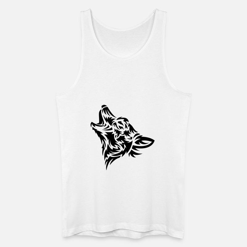 Wolf Tribal - Männer Bio Tank Top - Weiß
