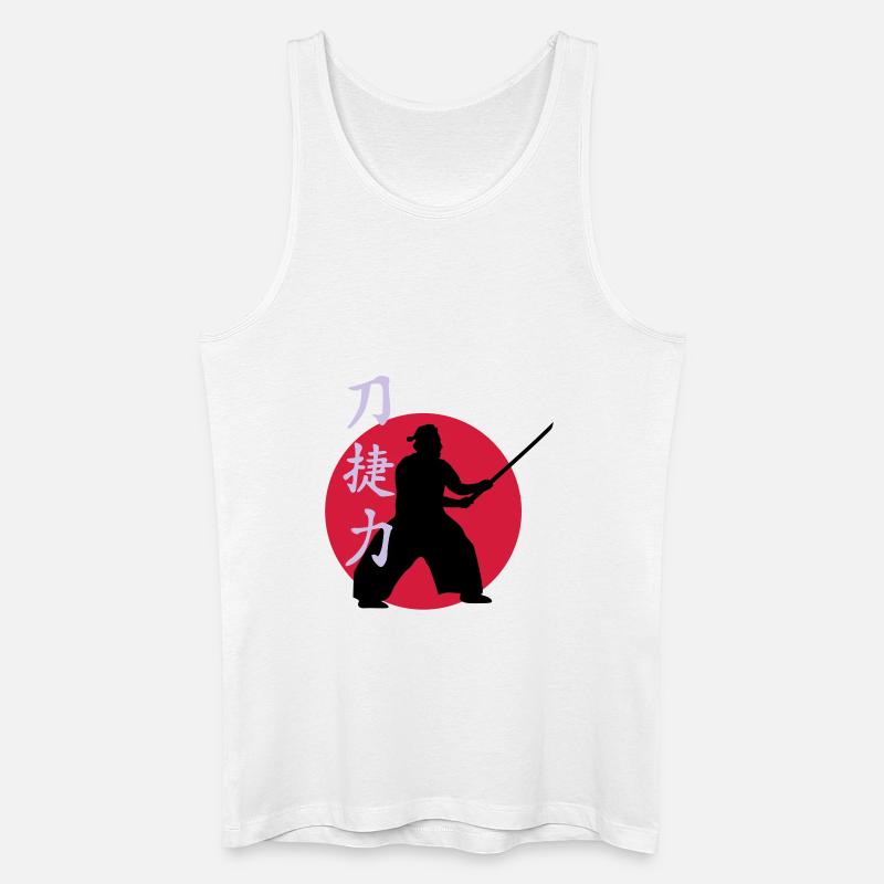 samurai_strength_victory_sword_3c - Männer Bio Tank Top - Weiß