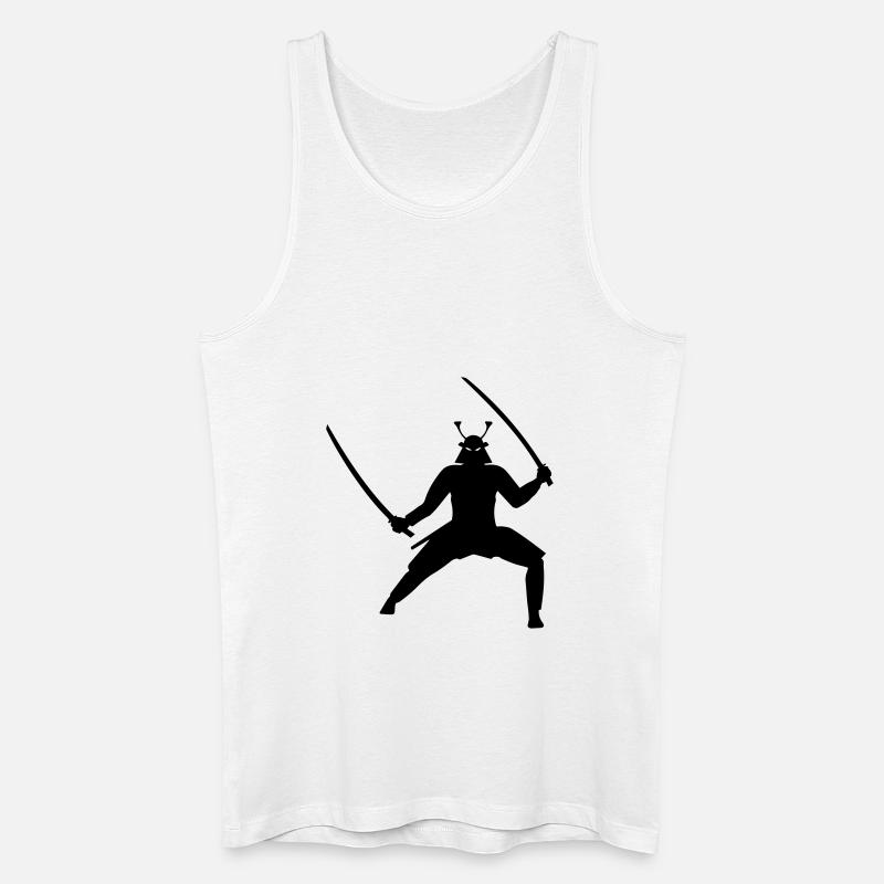 Samurai - Männer Bio Tank Top - Weiß