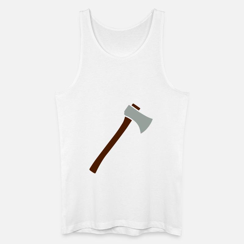 Axt - Männer Bio Tank Top - Weiß