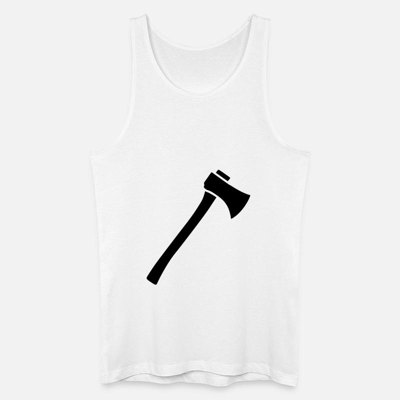 Axt - Männer Bio Tank Top - Weiß