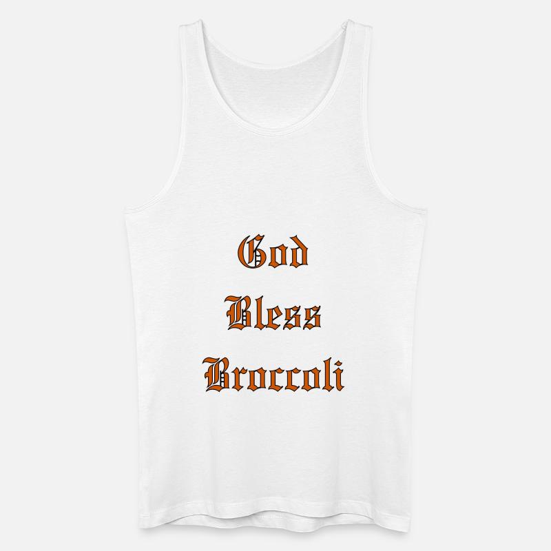 GodBlessBroccoli - Männer Bio Tank Top - Weiß