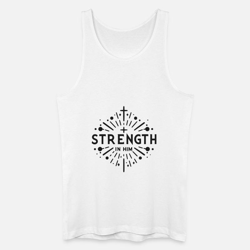 Kraft in Ihm - Männer Bio Tank Top - Weiß