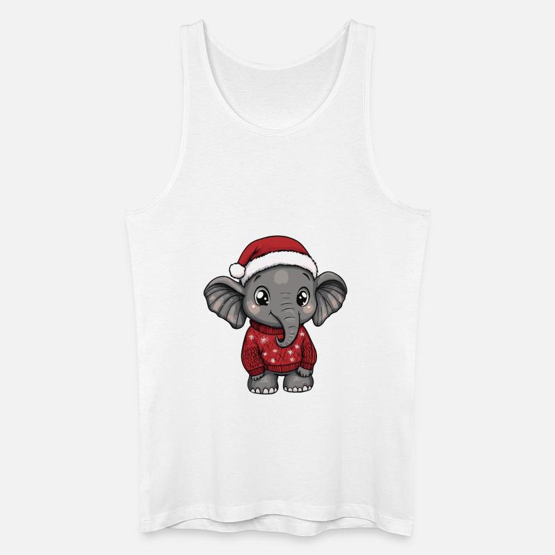 Elefant Weihnachten Comic - Männer Bio Tank Top - Weiß