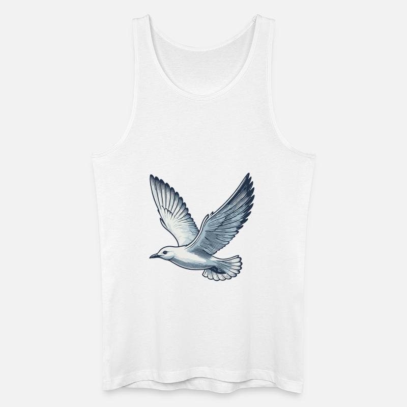 Möwe - Männer Bio Tank Top - Weiß