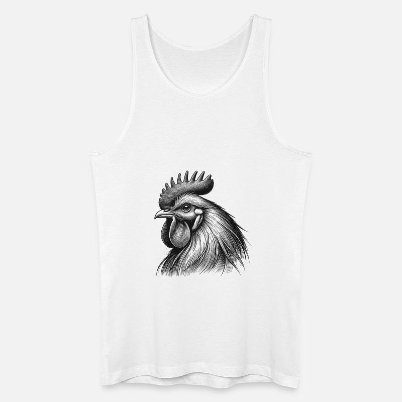Hahn - Männer Bio Tank Top - Weiß