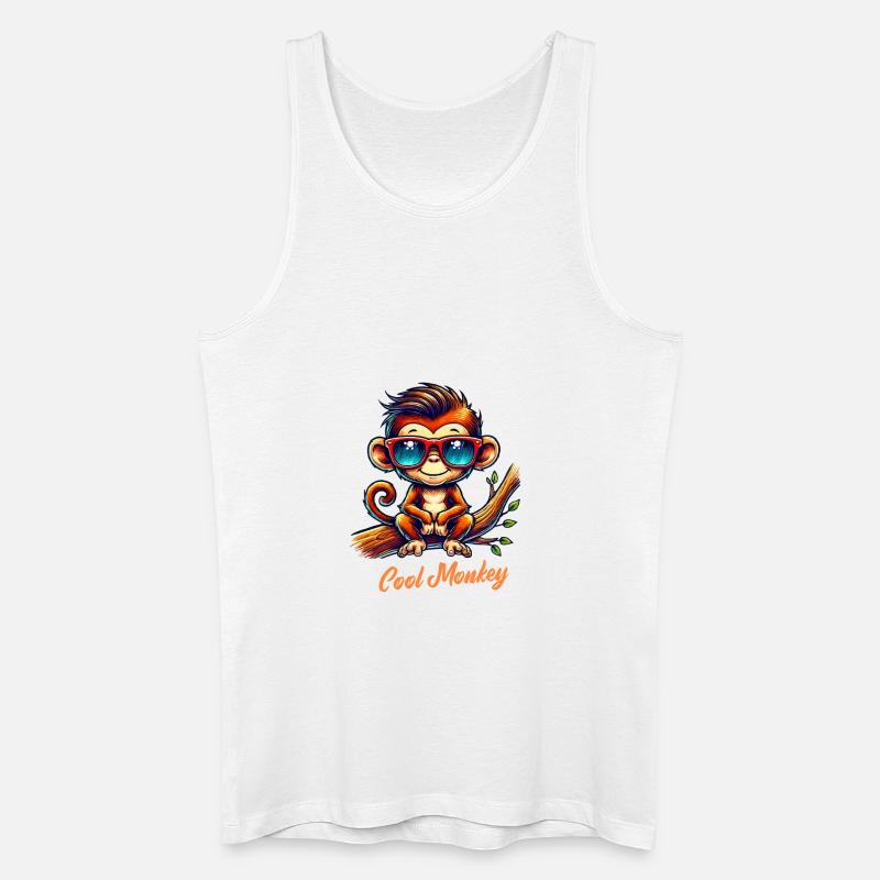 affe sonnenbrille comic - Männer Bio Tank Top - Weiß
