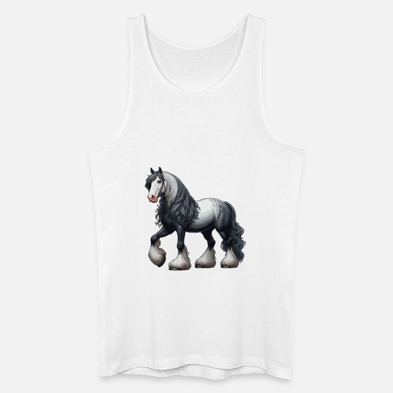 Pecheron Pferd grau weiß - Männer Bio Tank Top - Weiß