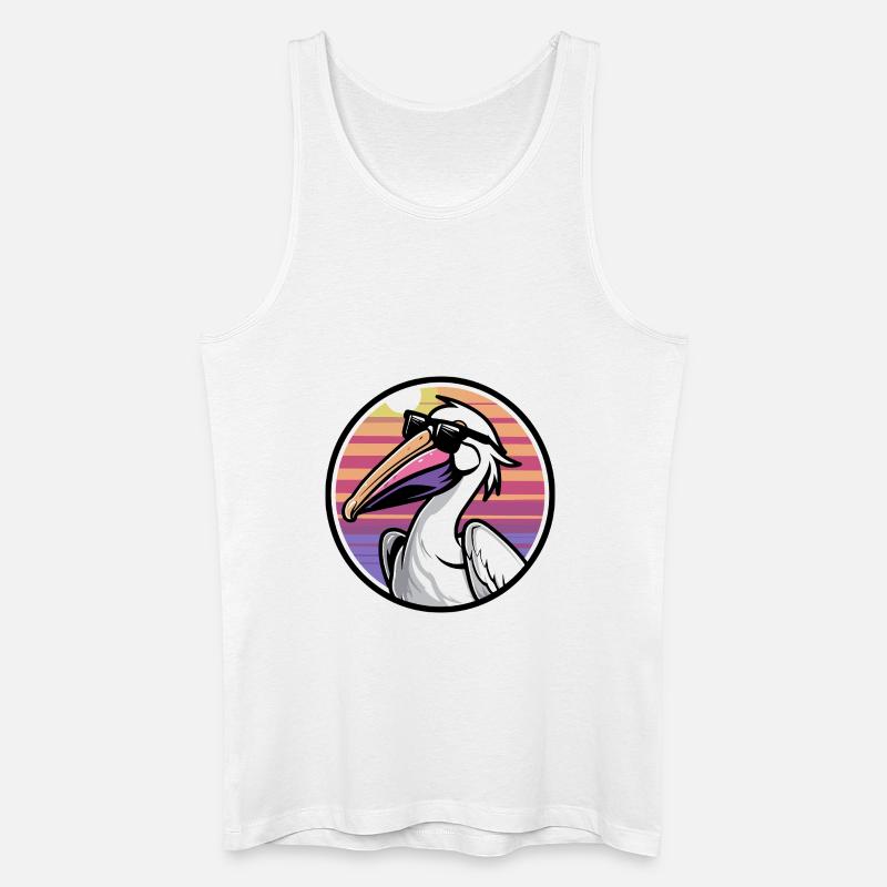 Pelikan Vogel Cool Comic - Männer Bio Tank Top - Weiß