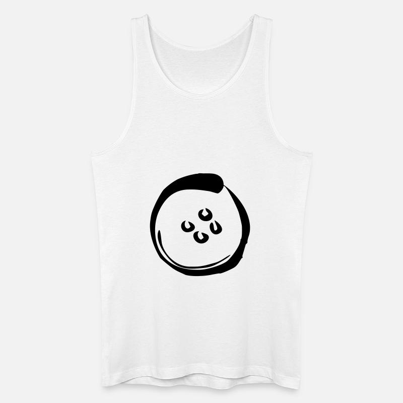 Knopf - Männer Bio Tank Top - Weiß