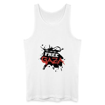 Free Gaza - Men’s Organic Tank Top - white - Front