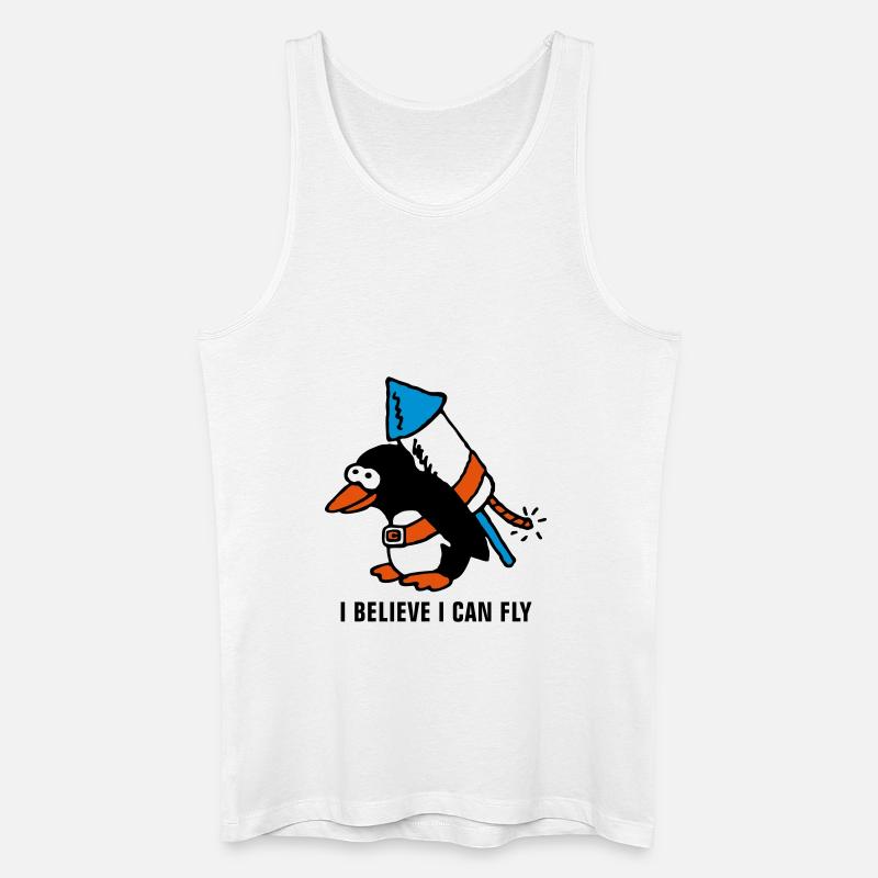 rocket_pinguin_white_b_3c - Männer Bio Tank Top - Weiß