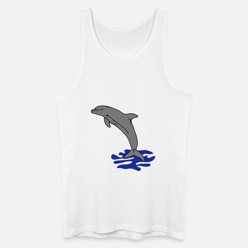 springender Delphin Delfin jumping dolphin - Männer Bio Tank Top - Weiß