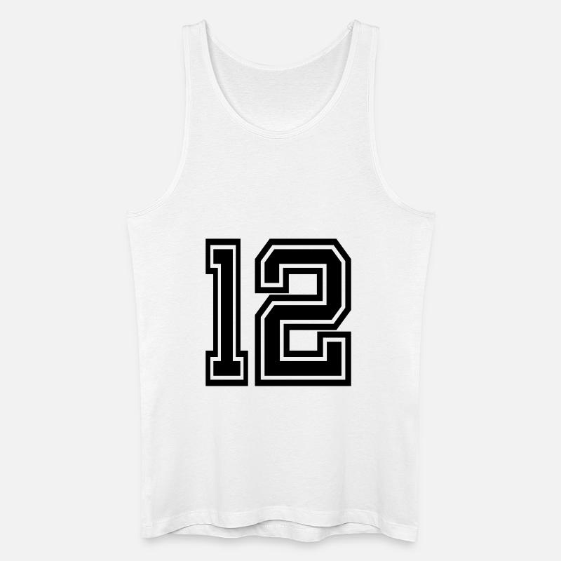12 - Männer Bio Tank Top - Weiß