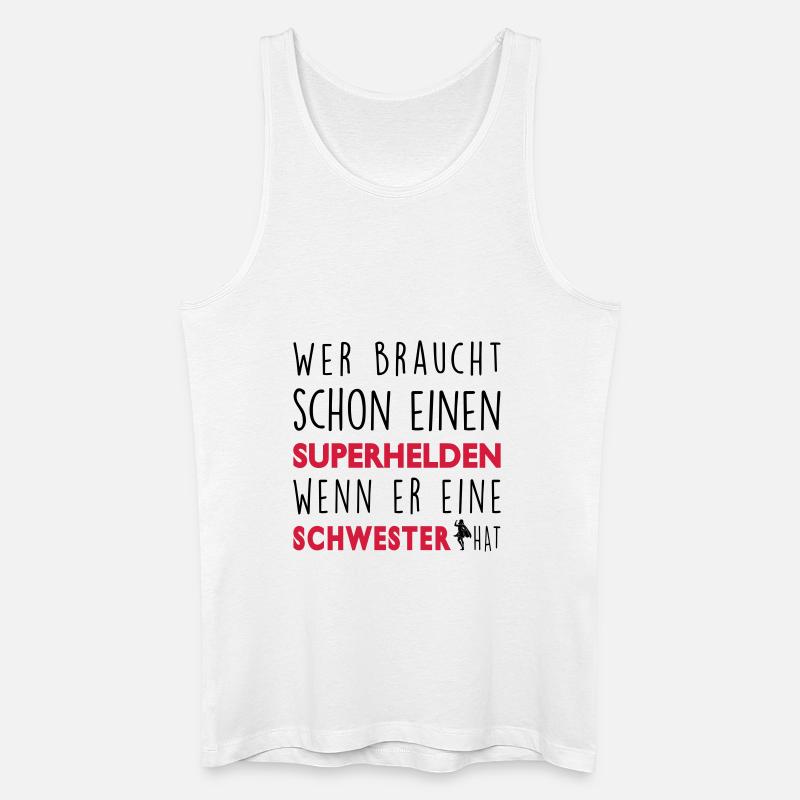 Meine Schwester-Superheld - Männer Bio Tank Top - Weiß