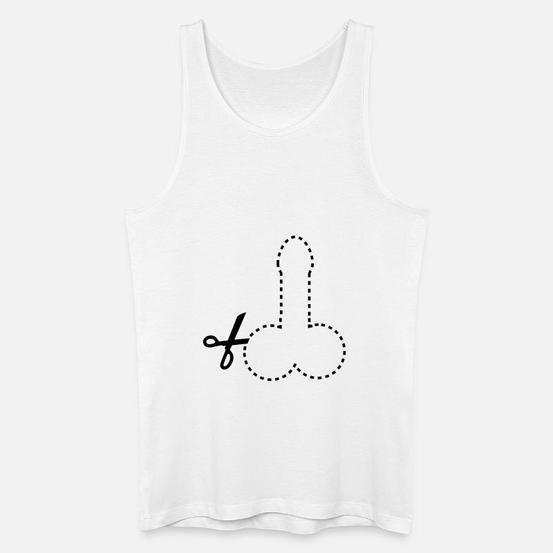 dashed_cut_out_penis_1c - Männer Bio Tank Top - Weiß