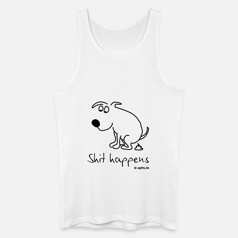shit happens - Männer Bio Tank Top - Weiß