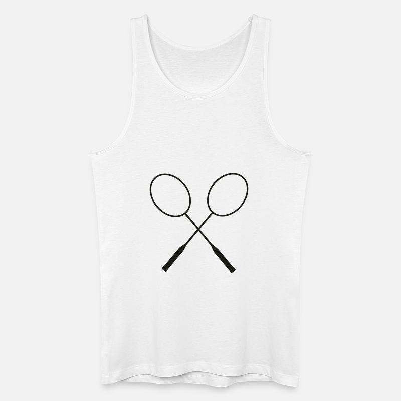badminton_front - Männer Bio Tank Top - Weiß
