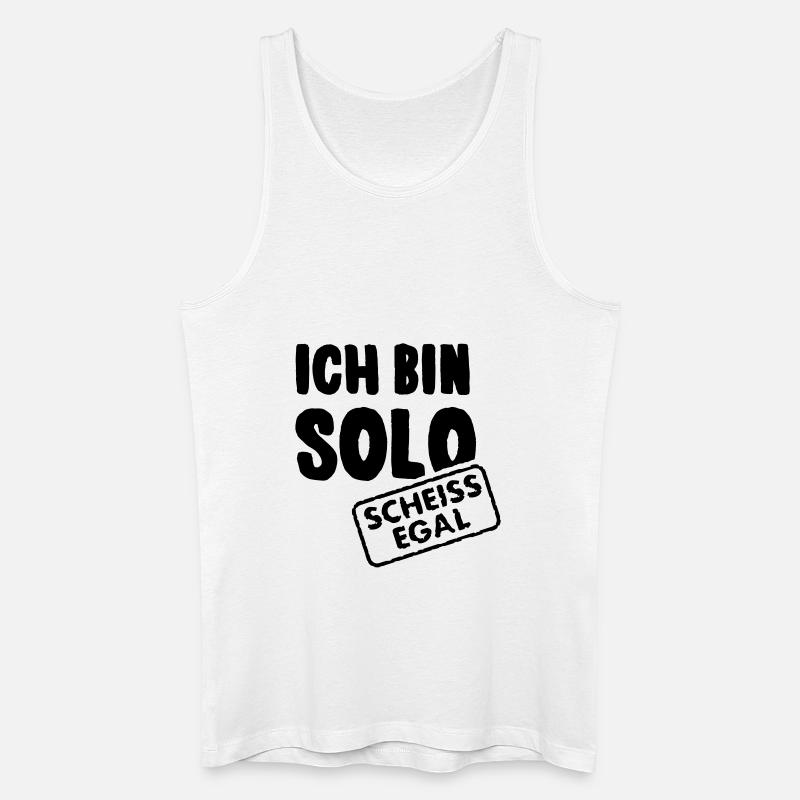 Ich bin solo - scheiss egal - Männer Bio Tank Top - Weiß
