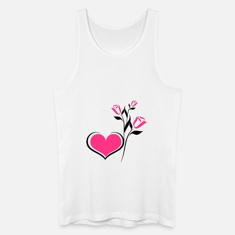 herzblume - Männer Bio Tank Top - Weiß