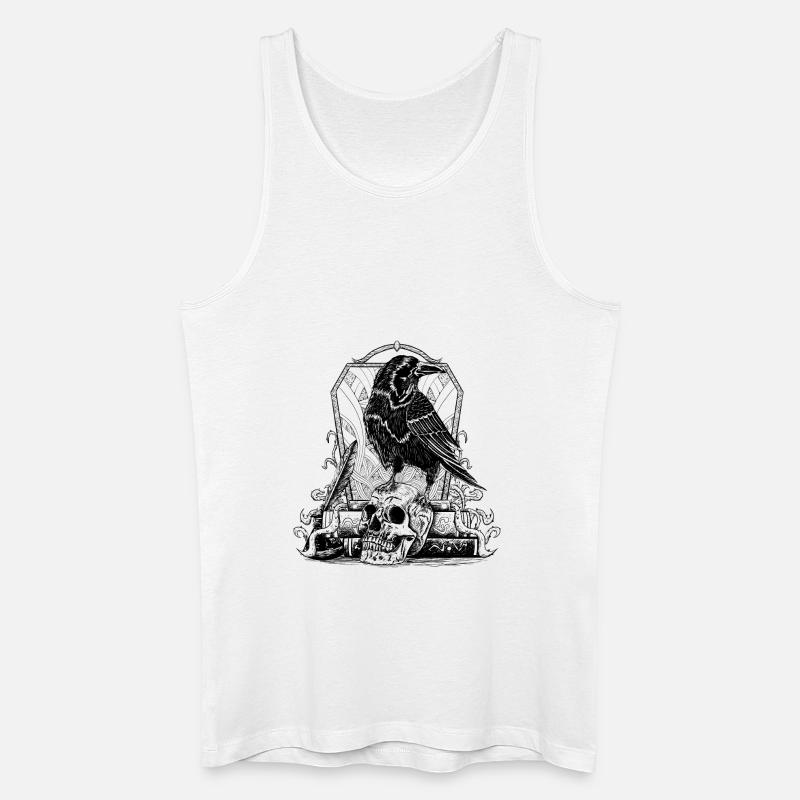 Raven B&W Koszulki - Männer Bio Tank Top - Weiß