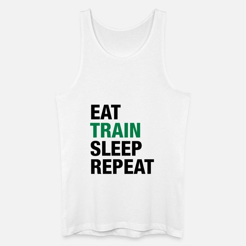 Eat Train Sleep Repeat - Männer Bio Tank Top - Weiß