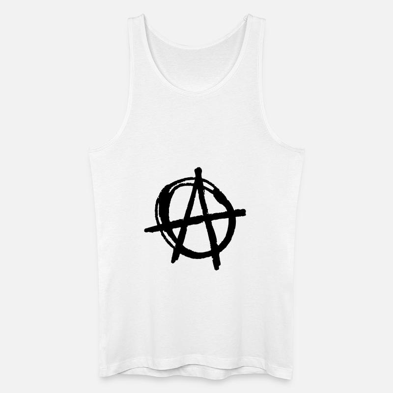 Anarchy - Männer Bio Tank Top - Weiß